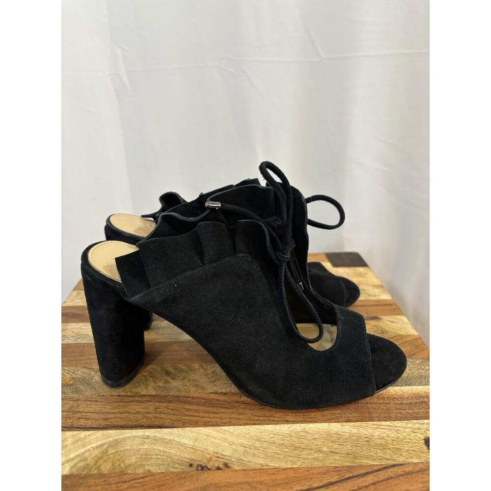 Antonio Melani Women 6M Black Suede Tie Heels Whimsigoth Witchy Dark Romantic
